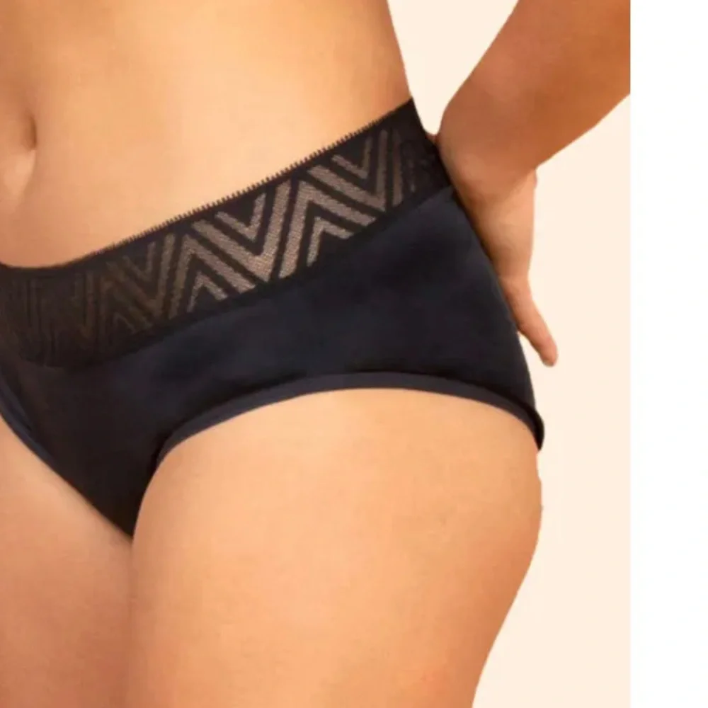 Thinx Hip‎ Hugger Period Panties in Black (2X & 3X)
